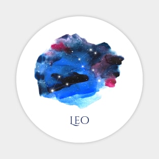 Leo Zodiac Sign - Watercolor Star Constellation Magnet